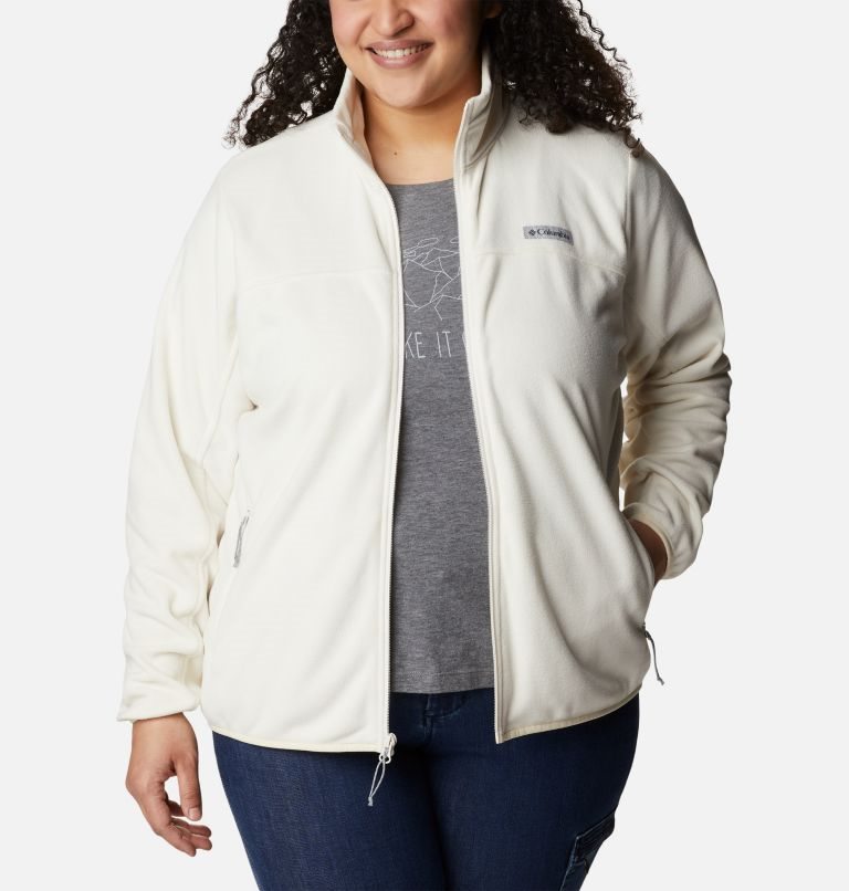 Women's Columbia Ali Peak Full Zip Fleece Jackets White | Plus Size CA-UA15L
